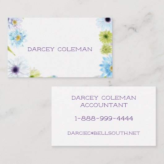 SIMPLE DAISIES VISITEKAARTJE (Voorkant / Achterkant)