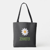 Simple Daisy Floral Monogram Tote Bag (Achterkant)