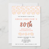 Simple Daisy Flower Floral 80th Birthday Party Kaart (Voorkant)