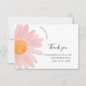 Simple Daisy One Floral 1st Birthday Bedankkaart (Voorkant)