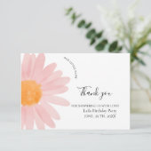 Simple Daisy One Floral 1st Birthday Bedankkaart (Staand voorkant)