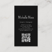 Simple Daisy QR code Floral Graphic Designer  Visitekaartje (Achterkant)