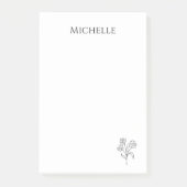 Simple Daisy Trendy Floral Black White Post-it® Notes (Voorkant)