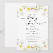 Simple Daisy Wreath Baby shower Invitation Kaart (Voorkant / Achterkant)
