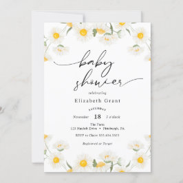 Simple Daisy Wreath Baby shower Invitation Kaart