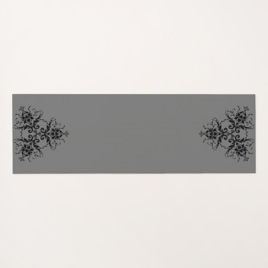Simple Damask Pattern Monogramed Yogamat (Achterkant (horizontaal))