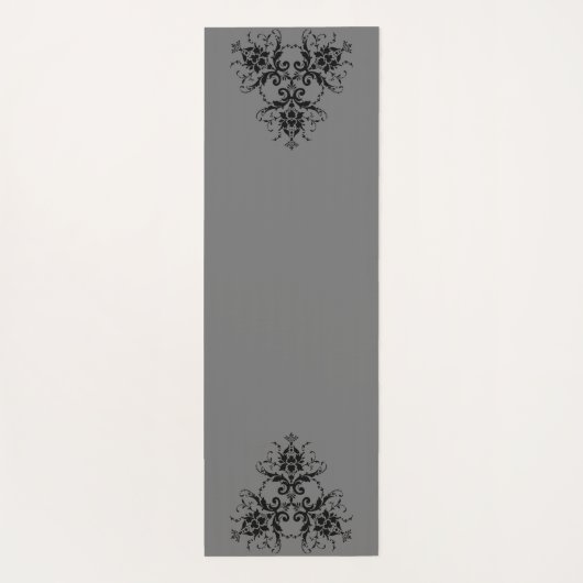 Simple Damask Pattern Monogramed Yogamat (Achterkant)
