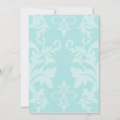 Simple Damask Robin's Egg Blue Wedding Invitation Kaart (Achterkant)
