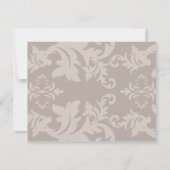 Simple Damask Taupe RSVP Kaartje (Achterkant)