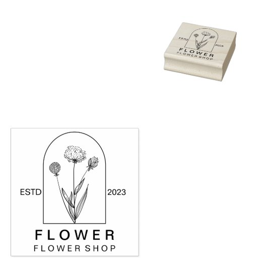 Simple Dandelion Flower | Minimal Botanical Rubberstempel (Gestempeld)