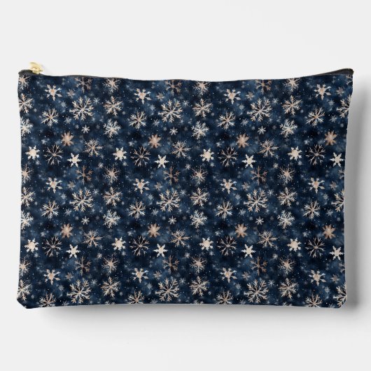Simple Dark Blue with Snowflakes Etui (Voorkant)