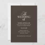 Simple Dark Brown Espresso | Neutral Wedding Kaart (Voorkant)