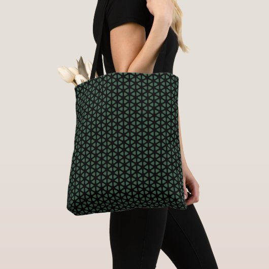 Simple dark green and black line patterned Tote Tote Bag (Dichtbij)