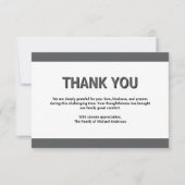 Simple Dark Grey Traditional Sympathy Funeral Bedankkaart (Voorkant)