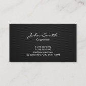 Simple Dark Monogram Copywriter Visitekaartje (Achterkant)