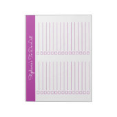 Simple Dark Pink 8.5x11 Two Column Checklist Notitieblok (Linkerzijde)