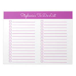 Simple Dark Pink 8.5x11 Two Column Checklist Notitieblok