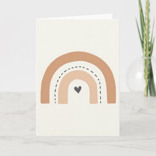 Simple Dashed Rainbow Heart Card Kaart (Voorkant)