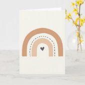 Simple Dashed Rainbow Heart Card Kaart (Gele Bloem)