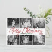 Simple Days 6 Foto Familie Kerst Kaart (Staand voorkant)