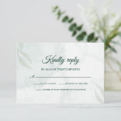 Simple Delicate Floral Wedding RSVP Card (Staand voorkant)