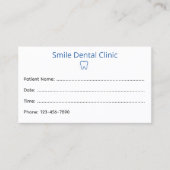 Simple Dental Appointment Card with Tooth Icon Afsprakenkaartje (Voorkant)