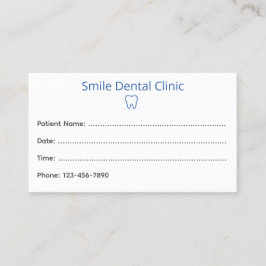 Simple Dental Appointment Card with Tooth Icon Afsprakenkaartje