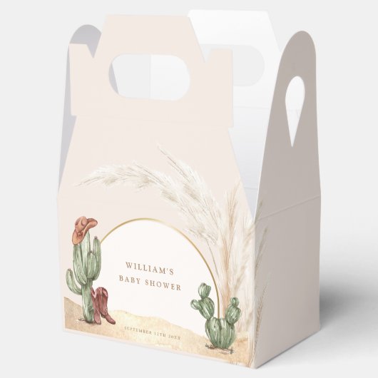 Simple Desert Boho Cactus Arch Baby shower Bedankdoosjes (Geopend)