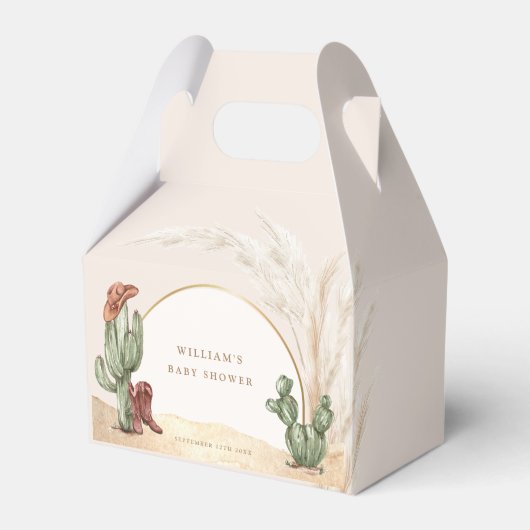 Simple Desert Boho Cactus Arch Baby shower Bedankdoosjes (Voorkant Zijde)