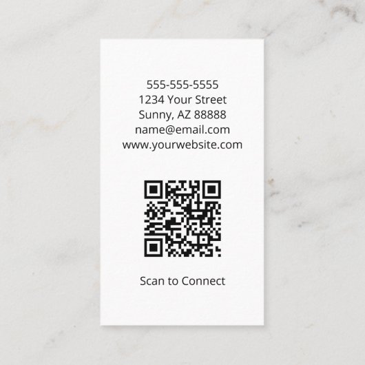 Simple Desert Southwest Cactus QR-code Visitekaartje (Achterkant)