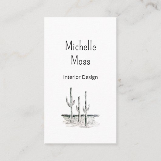 Simple Desert Southwest Cactus QR-code Visitekaartje (Voorkant)