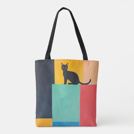 Simple Design Black Cat Tote Bag (Achterkant)