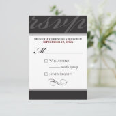 Simple Designer RSVP-kaart (ebony) RSVP Kaartje (Staand voorkant)