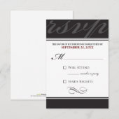 Simple Designer RSVP-kaart (ebony) RSVP Kaartje (Voorkant / Achterkant)