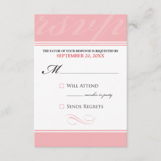 Simple Designer RSVP-kaart (lichtroze) RSVP Kaartje