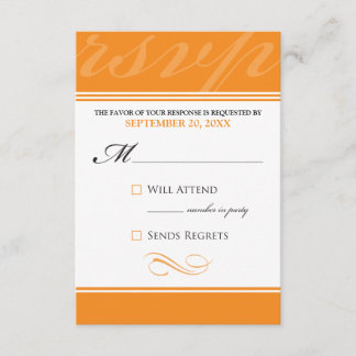 Simple Designer RSVP-kaart (oranje) RSVP Kaartje