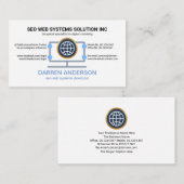 Simple Desktop Computer Placard Web Technology Visitekaartje (Voorkant / Achterkant)