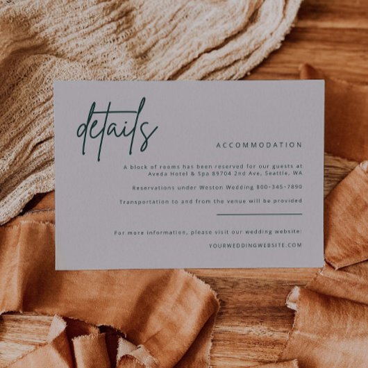 Simple Details Wedding Invitation Enclosure Kaart