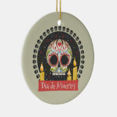 Simple Dia de Muertos Skull & Candles Ornament (Rechts)