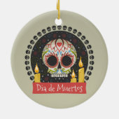 Simple Dia de Muertos Skull & Candles Ornament (Achterkant)