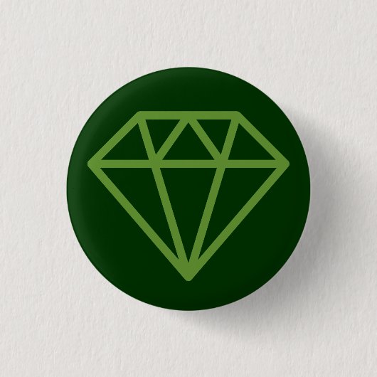 Simple Diamond - Avocado Green op Dk Forest Green Ronde Button 3,2 Cm (Voorkant)