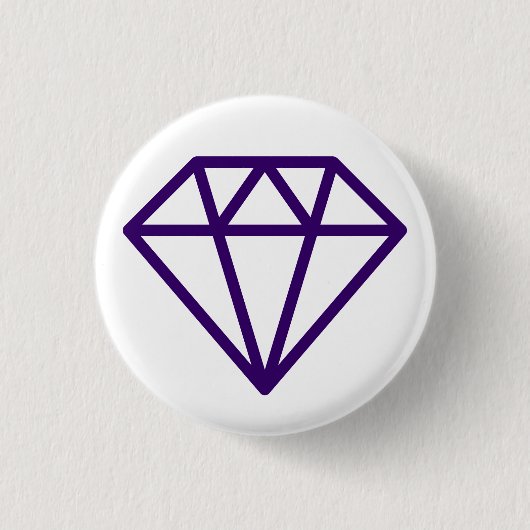 Simple Diamond - Deep Paars op White Ronde Button 3,2 Cm (Voorkant)