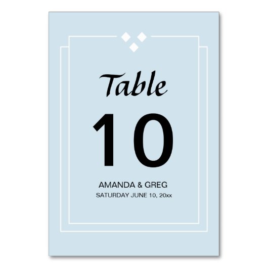 Simple Diamond Motiff Table Number Kaart (Voorkant)