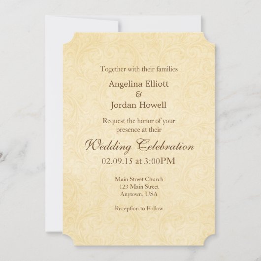 Simple Die Cut  Antiek Weddenschap Kaart (Voorkant)