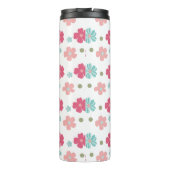Simple Ditsy Floral in Pink and Teal Thermosbeker (Achterkant)