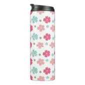 Simple Ditsy Floral in Pink and Teal Thermosbeker (Geroteerd rechts)