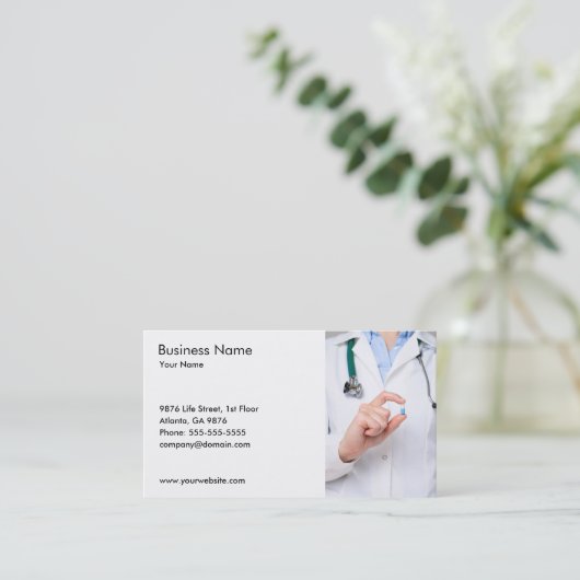 Simple Doctor Medical Health Visitekaartje (Staand voorkant)