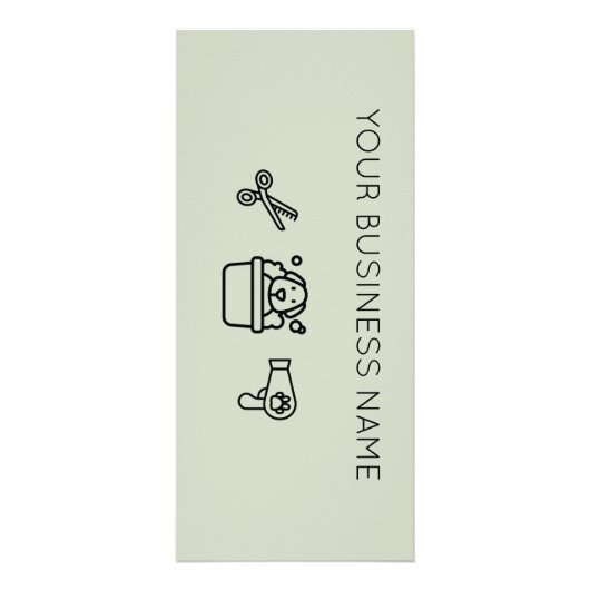 Simple Dog grooming service price list Reclamekaart (Achterkant)