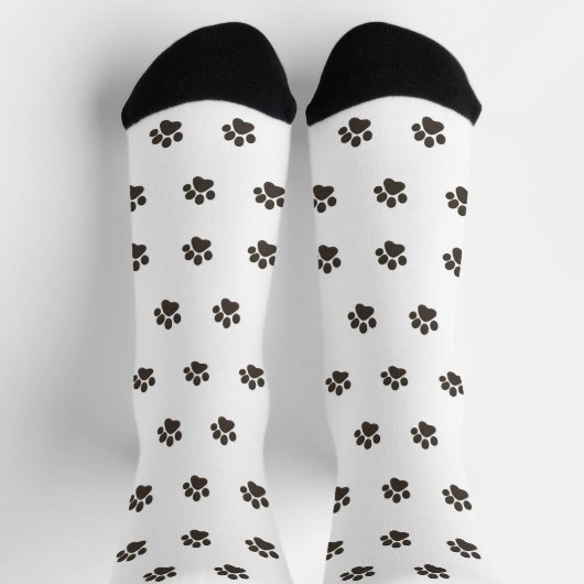 Simple Dog Paw Print Pattern Crew Socks  Sokken (Top)
