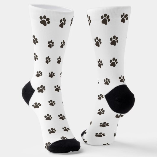 Simple Dog Paw Print Pattern Crew Socks  Sokken (Gebogen)